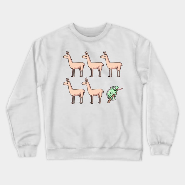 Llama Llama Llama Llama Llama Chameleon Crewneck Sweatshirt by GODDARD CREATIVE